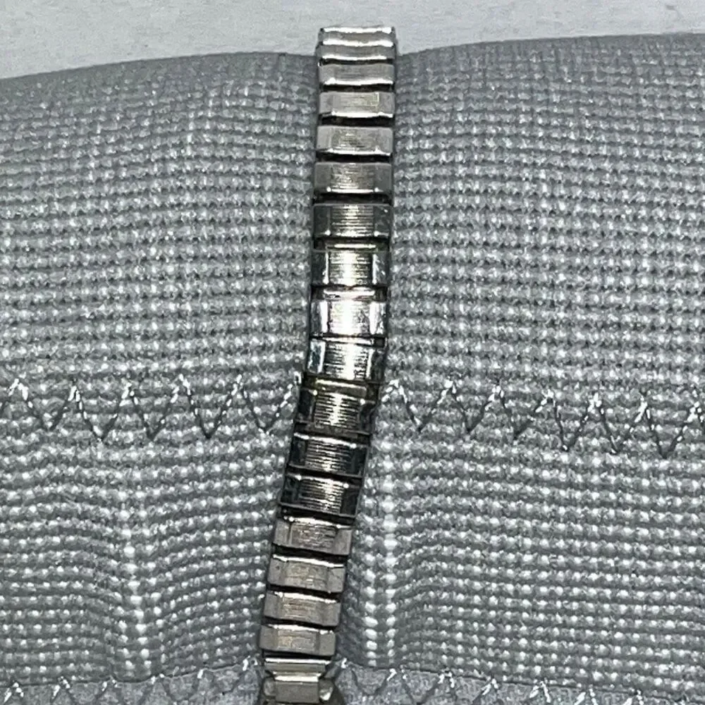 Vintage Xanadu Women's Silver Blue Faux Turquoise‎ Elastic Band Quartz Southwest